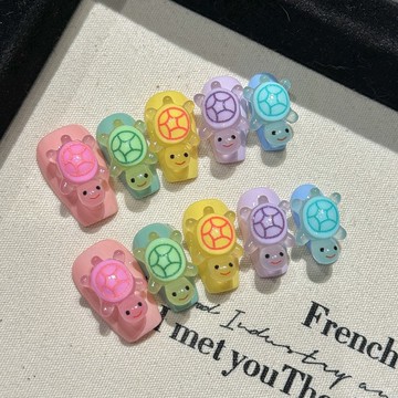 💟加一手工甲💅🏻藝禾小烏龜可愛卡通夜光穿戴美甲炫酷學生萌娃龜龜對碰手工美甲純手工穿戴甲 XVDO