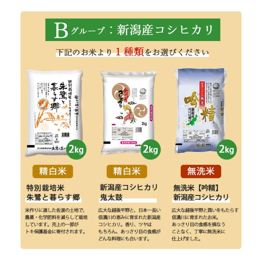 お米 4kg 送料無料 食べ比べ お試し いなほんぽのコシヒカリ選べるセット 4kg(2kg×2) プレゼント付 無洗米 精白米 新潟産 魚沼産 令和5年産 新米