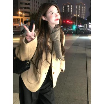 深冬獨特超好看呢子大衣女入冬季2025新款毛呢外套小個子加厚短款