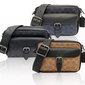 【COACH】WARNER 釦環中性男款郵差斜背包(均一價)