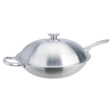 Hi CHEF 掌廚 316不鏽鋼長柄中華鍋 附蓋  36cm  1個