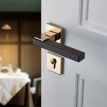 門鎖 臥室門鎖 室內門鎖新中式房門鎖磁吸靜音木門鎖灰色門把手家用木紋臥室門鎖