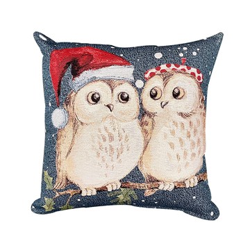 【EM】葡萄牙原裝進口緹花抱枕 貓頭鷹