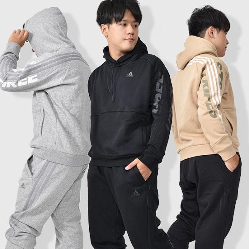 adidas アディダス 3本ライン スウェット パーカー M