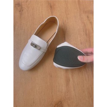 高端品質平底奶奶鞋軟底小皮鞋防滑孕婦單鞋兩穿豆豆鞋圓頭樂福鞋