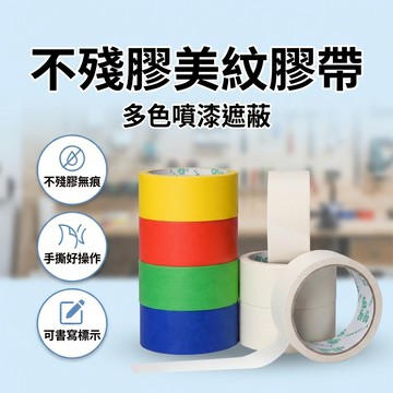 多色 20米 遮蔽膠帶 紙膠帶 不殘膠 手撕膠帶 無痕 噴漆遮蔽 美紋膠帶 皺紋紙膠帶 烤漆膠帶 3D列印易黏 易撕