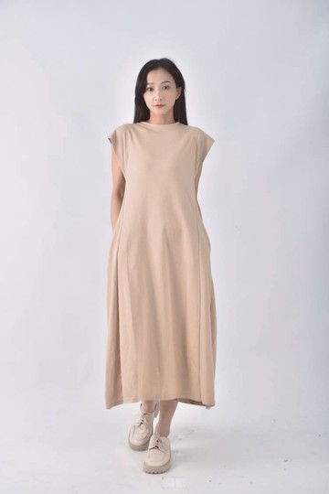 (S) nad shop無袖杏色洋裝