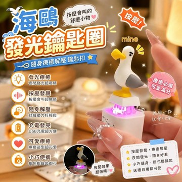 海鷗鑰匙圈 發光鑰匙圈 按壓發聲鑰匙扣 語音解壓小物 發光充電鑰匙圈 減壓玩具 舒壓小物 會叫的鑰匙圈 [隨身療癒]