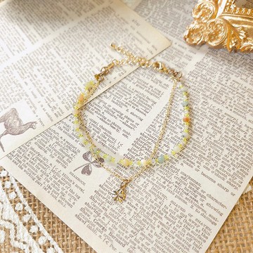 Ocean On The Moon - 天河石雙層鏈子小吊墜天然水晶手鏈