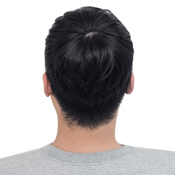 gabalnala 男士多分區O型頭頂局部假髮 15cm  1個  深黑色