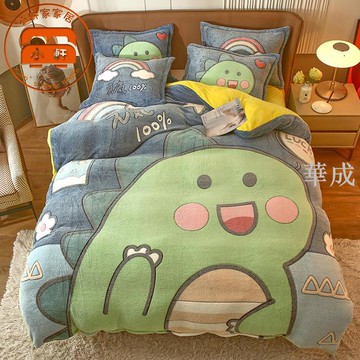 超級可愛法蘭絨床包組 冬季床包組 單人雙人加大 珊瑚絨 保暖 不掉毛不褪色 床包 床單 被套毯 被單 枕頭套 小軒家家居
