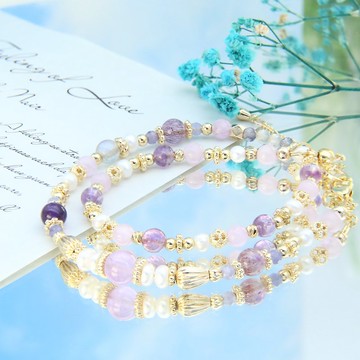 紫霞仙子-雙圈手鍊 | 薰衣草紫水晶 | 雙圈 聖誕禮物