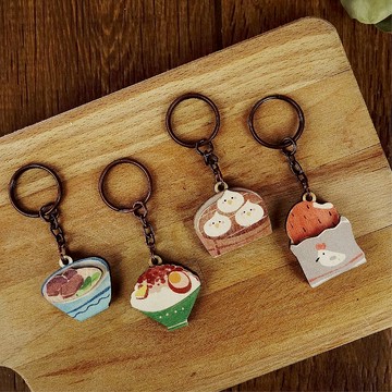 【木鑰匙圈-台灣美食集】共10款 吊飾/療癒配件