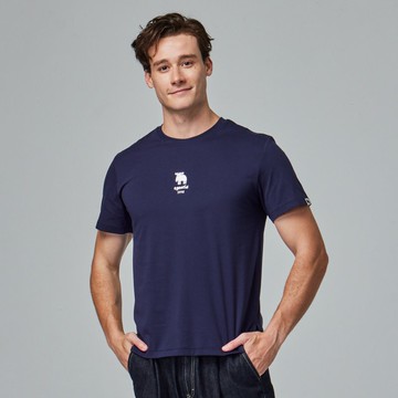 moz瑞典 駝鹿 極簡駝鹿 舒適柔棉 100%純棉短T-藏青(亞洲版)男款