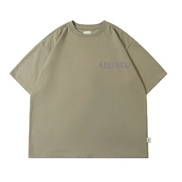 A[S]USL TONAL FLOCKING LOGO TEE - BEIGE 日系 寬鬆 高磅短袖上衣