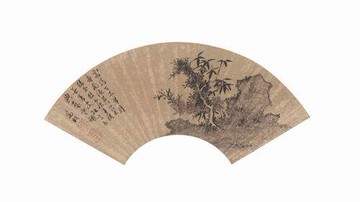 仿古畫 復制 絹本 畫心 文征明扇面畫13 25-53厘米 裝飾掛畫心