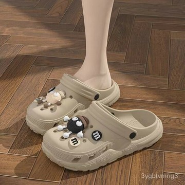 洞洞鞋女外穿厚底防臭2024拖鞋爆款外穿防滑時尚休閒軟底透氣 DIY拖鞋女可外穿 8DS6