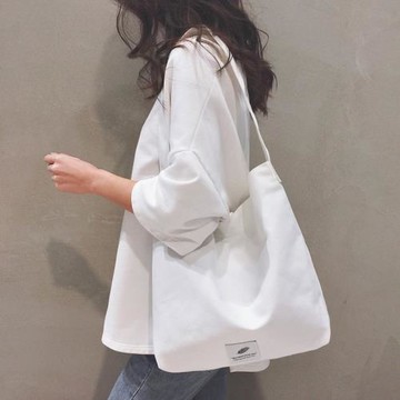 原創大容量帆布包女日系簡約休閑通勤托特包手提袋百搭腋下單肩包