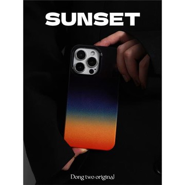 洞兔原創落日余暉星空適用于蘋果16promax手機殼氛圍感phone15pro半包漸變14promax菲林殼13小眾高級感硬殼