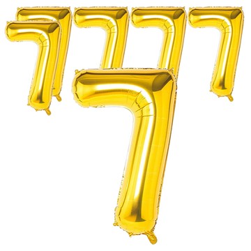 32吋可懸掛數字氣球 64cm 7  亮金  6個