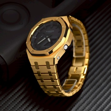 【農家橡樹改裝】適用於 Casio GA2100 改裝第四代金屬錶帶 GA2100改裝GM2100不銹鋼手鍊配件