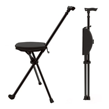 【AOTTO】輕便鋁合金折疊拐杖隨身椅(ID-003)