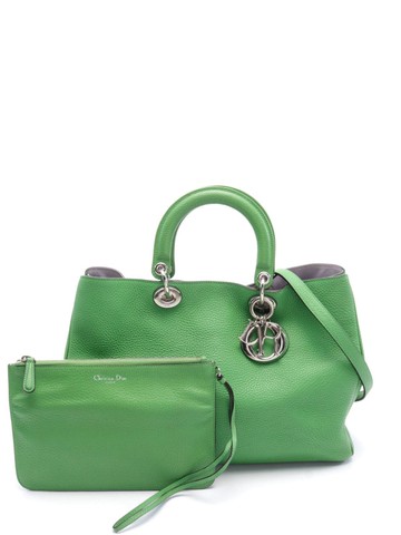 Christian Dior Pre-Owned - 2000s large Diorissimo two-way handbag - women - Calf Leather - One Size - Green