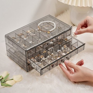 質量無憂❗❗❗首飾收納盒透明多層大容量戒指耳釘項鏈手鐲家用網紅抽屜式飾品 Q8RQ