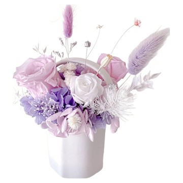 Floral M 花藝 法式莫內小花園提籃永生花禮  1個  紫色