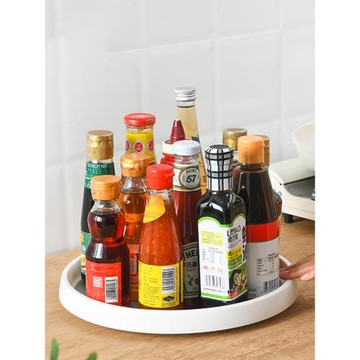 日本調料盒轉盤 收納盒 調味盒架  多功能旋轉盤 桌面收納筐果盤