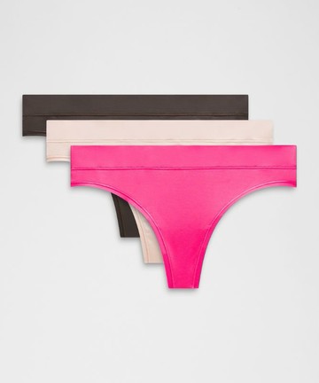 UnderEase Mid-Rise Thong Underwear 3 Pack Size Medium