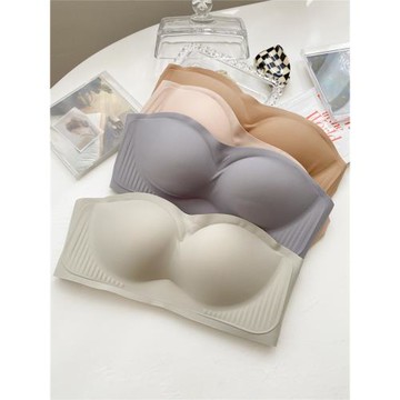 蹦迪不掉 隱形無痕防滑無肩帶內衣女無鋼圈聚攏固定杯抹胸式文胸