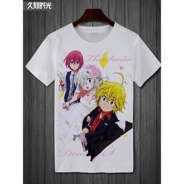 七大罪 梅利奧達斯 伊麗莎白 班短袖T恤男學生裝寬松薄款上衣大碼