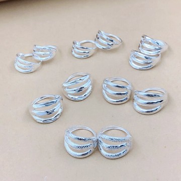 耳環女韓國氣質多環耳釘女純銀2021年新款潮時尚耳圈耳骨釘耳飾品