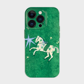 精孔白馬星河適用iPhone17promax手機殼蘋果15/14/13矽膠16pro卡通殼防摔