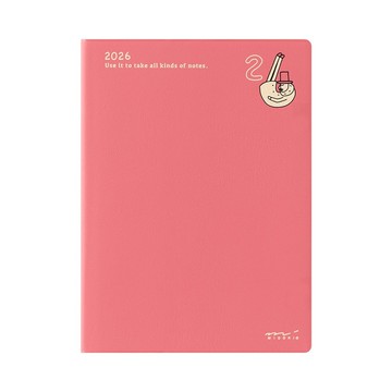 MIDORI 2026 Pocket Diary 手帳(月間) A6 歐吉桑