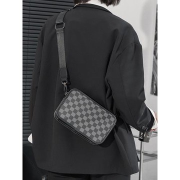 2025時尚潮小方包商務單肩包休閑男包小包后背挎包手機包潮騎行包