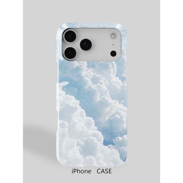 藍天白云云朵適用于iPhone17ProMax簡約15適用于14蘋果13手機殼12不掉色11環保硬殼啞光散熱輕薄半包保護殼