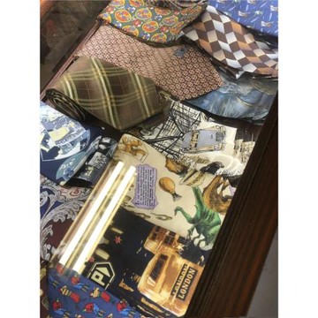 中古意大利手工復古男士正裝商務休閑花紋高端印花箭頭領帶桑蠶絲