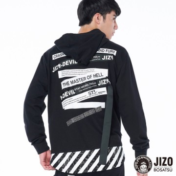 地藏小王 BLUE WAY –警戒假兩件連帽厚長TEE