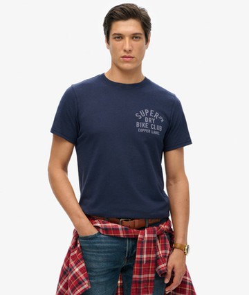 Superdry Men's Men's Copper Label Chest Graphic T-shirt Navy / Blue Navy Marl - Size: M