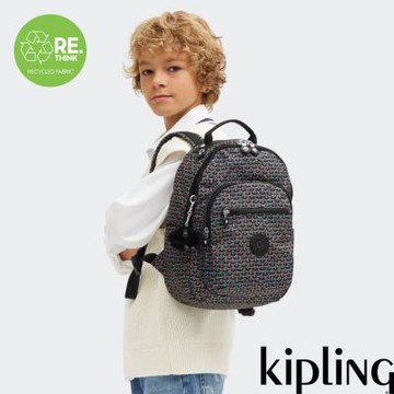 『首爾包』Kipling 幾何印花機能手提後背包-SEOUL S
