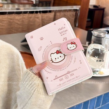 ✨臺灣出貨✨音樂小貓錢包護照證件夾磁吸搭扣大容量禮物多功能一體式收納包女