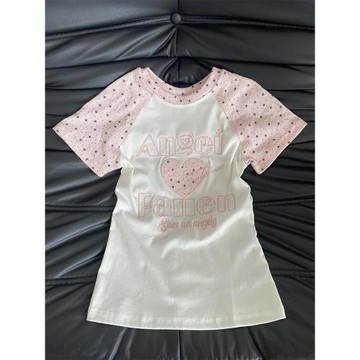 韓系少女感y2k星星愛心刺繡插肩袖短袖t恤女夏季修身顯瘦正肩上衣