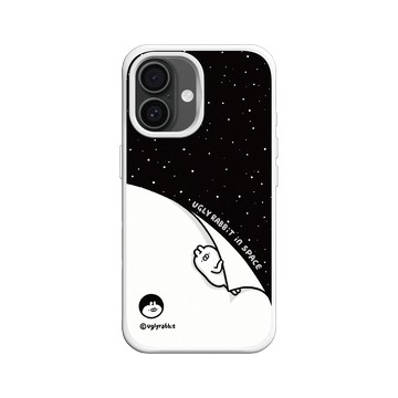 iPhone 16 SolidX 白 - Ugly Rabbit 醜白兔 - 宇宙休眠中