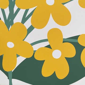 【微瑕特惠】【福利品】日式小花II - 小黃花插圖掛畫/房間佈置/