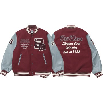 BEN DAVIS 25780010-10 BD STADIUM JACKET 鋪棉 棒球外套 (酒紅色)