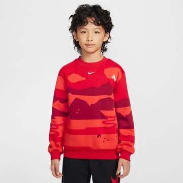 NIKE 長袖上衣 童裝 大童 男女童 大學T 刷毛 CNY新年 K NSW CLUB FLC CREW CNY 紅 IQ3930-657