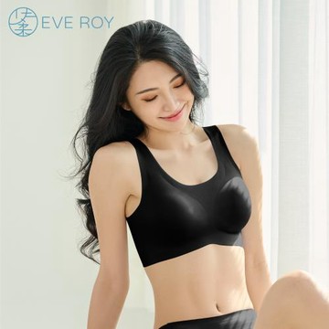 【伊柔 EVEROY】雲感輕盈 隱形無感無痕全天候舒適零壓無鋼圈背心內衣 K002-63 黑色