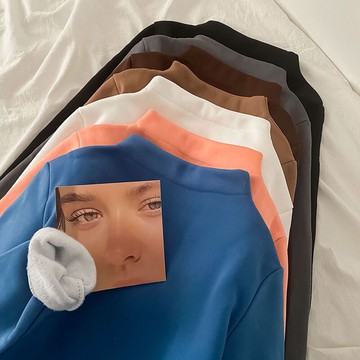 德絨新款洋氣打底衫女冬季加絨秋冬穿搭長袖t恤半高領上衣